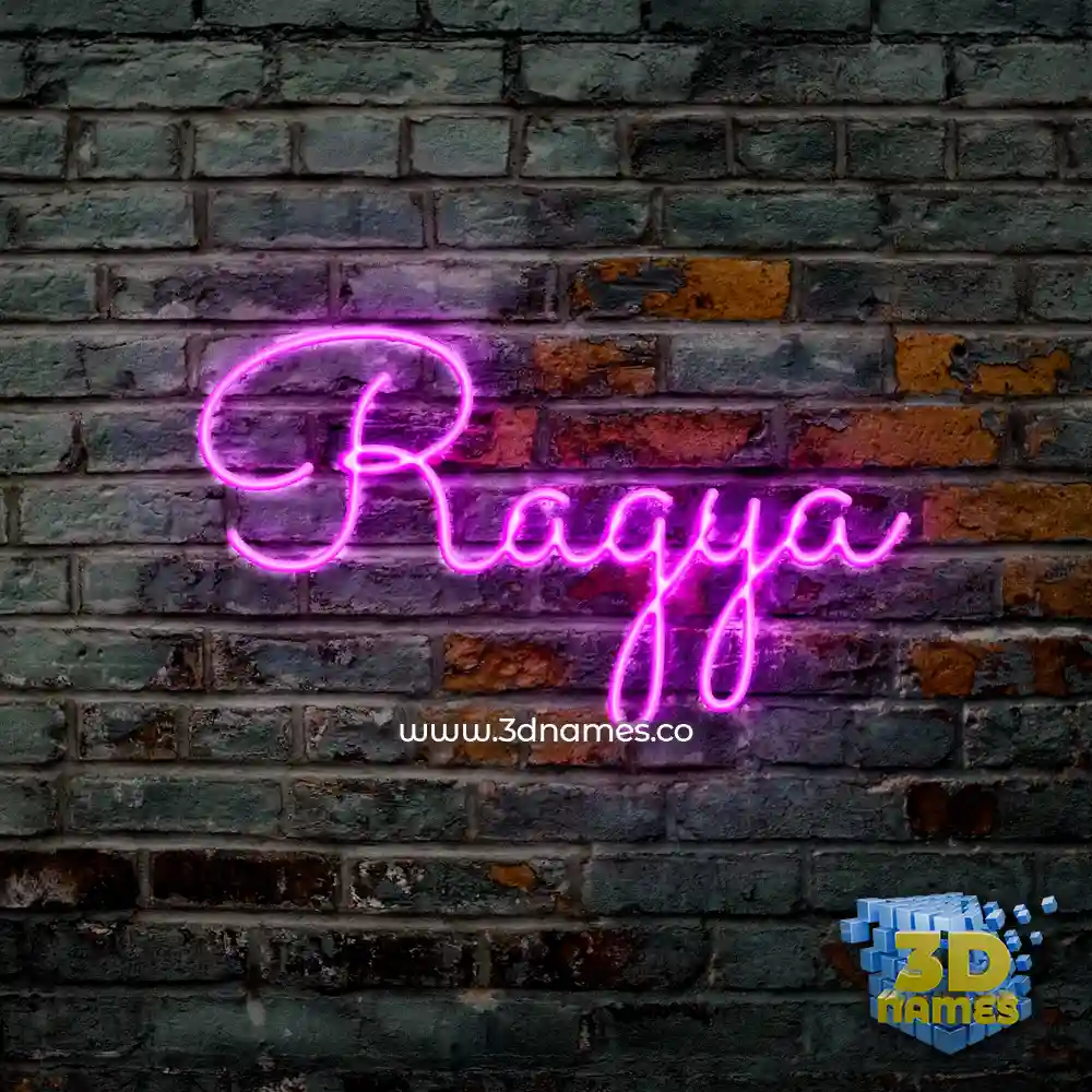 ragya in Pink Neon style - 3D name wallpaper