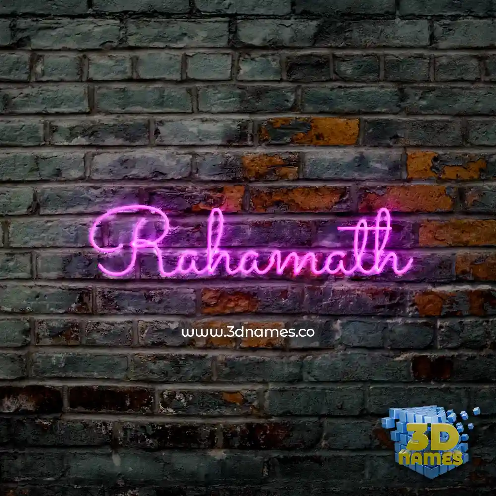 rahamath in Pink Neon style - 3D name wallpaper