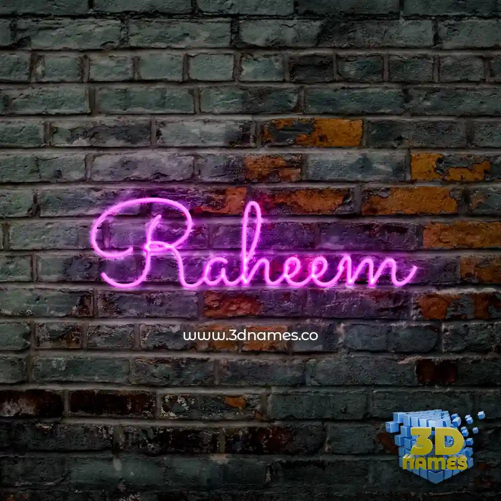 raheem in Pink Neon style - 3D name wallpaper