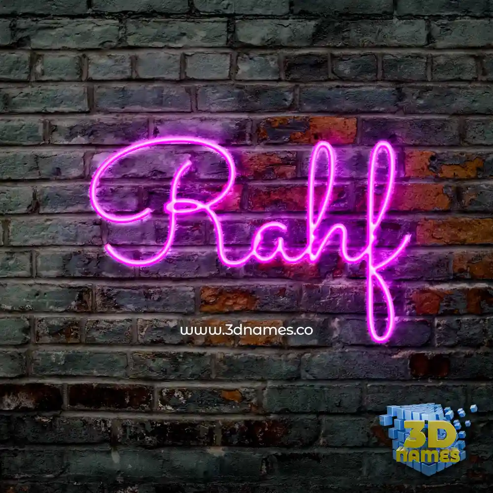 rahf in Pink Neon style - 3D name wallpaper