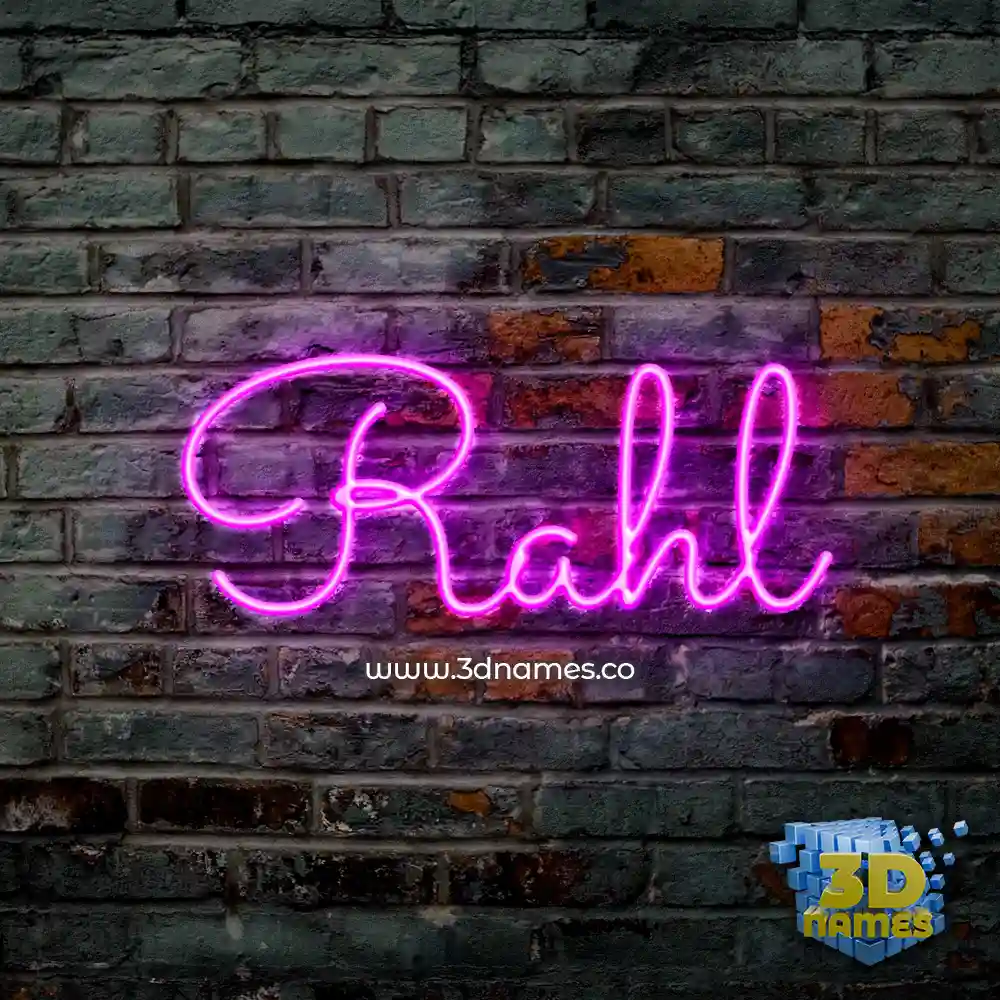 rahl in Pink Neon style - 3D name wallpaper