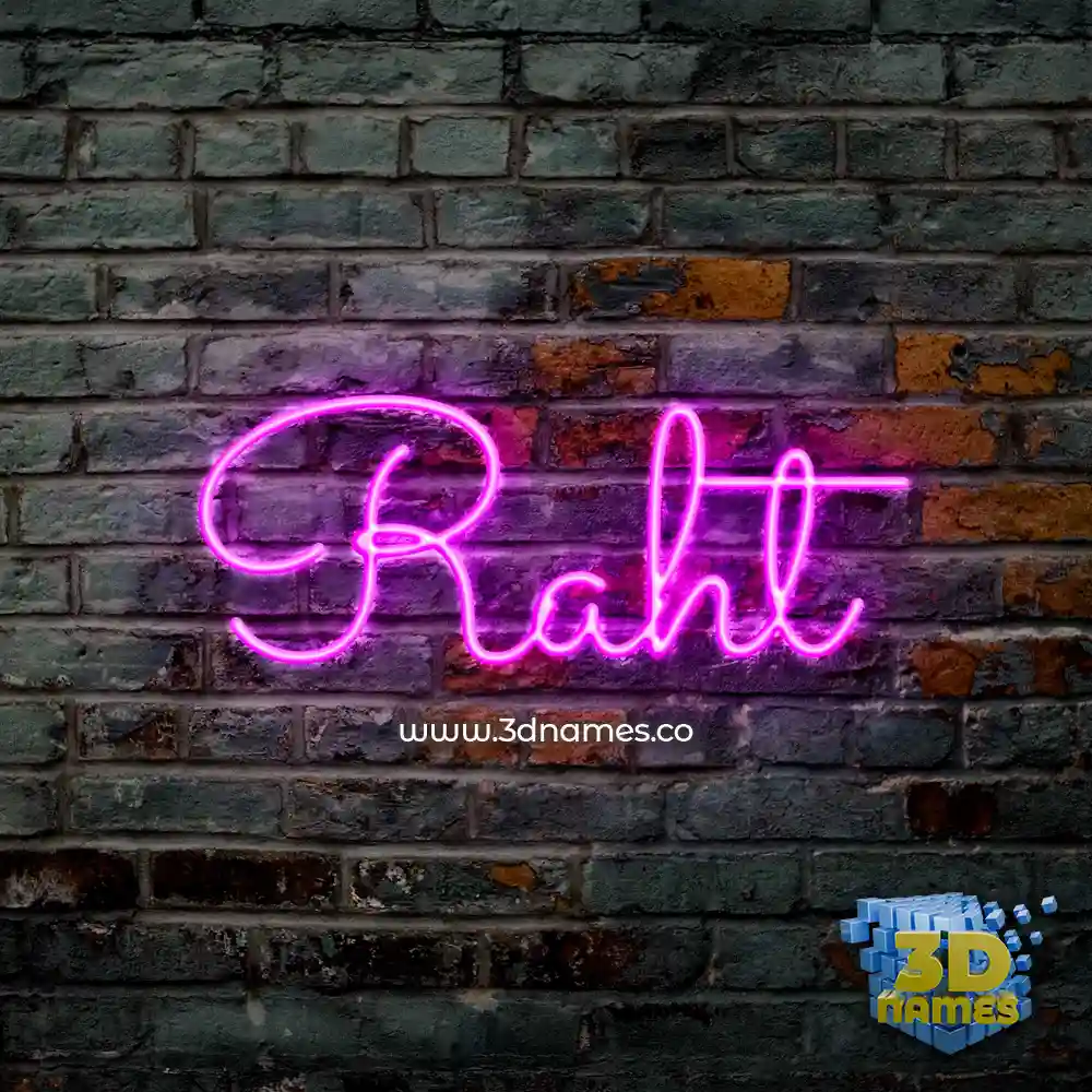 raht in Pink Neon style - 3D name wallpaper