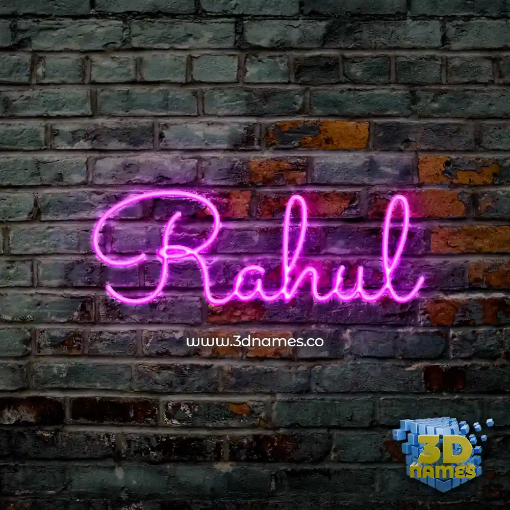 rahul in Pink Neon style - 3D name wallpaper