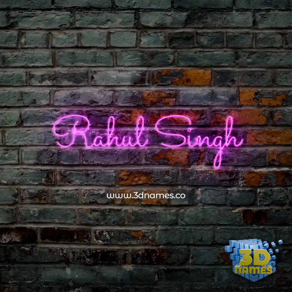 rahul singh in Pink Neon style - 3D name wallpaper