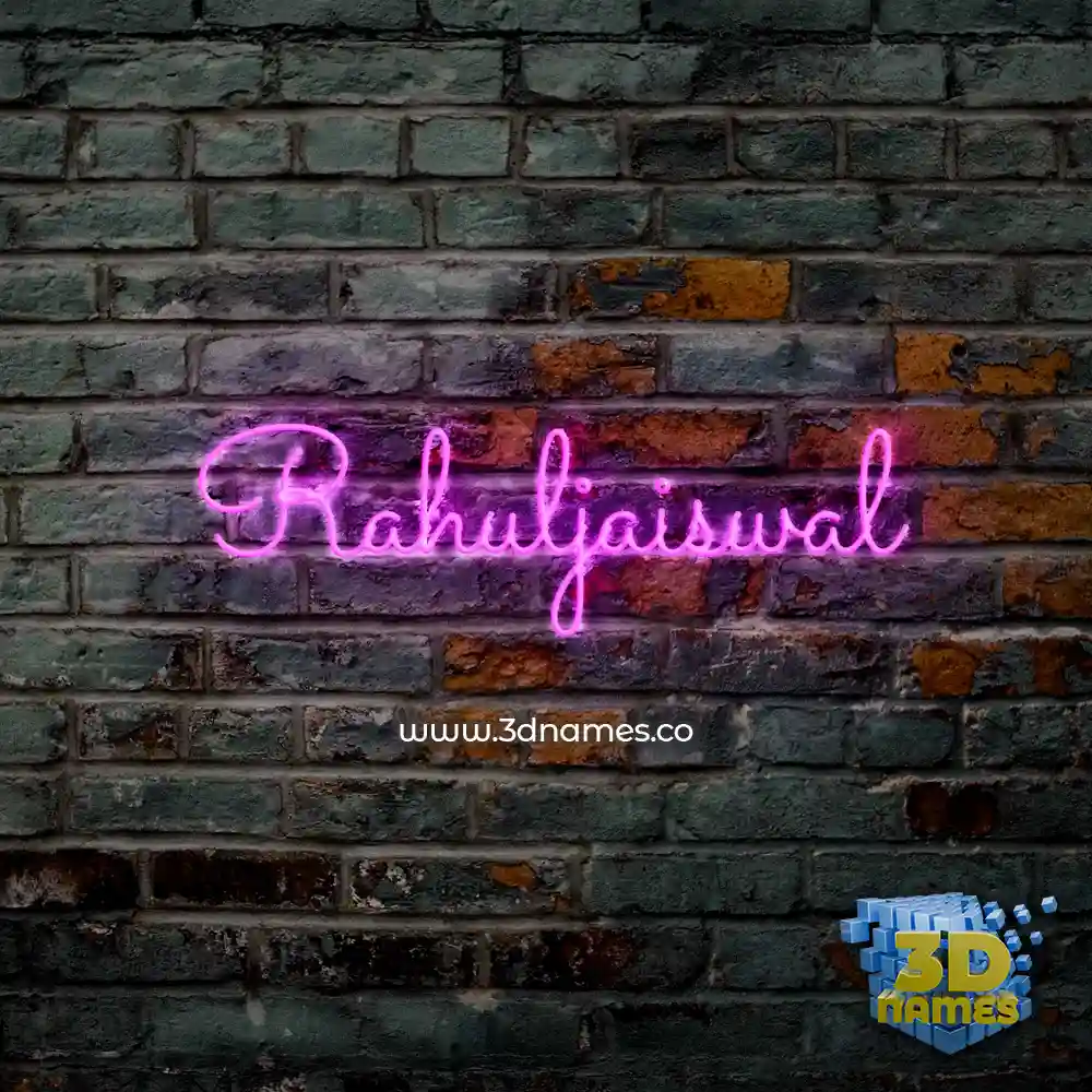 rahuljaiswal in Pink Neon style - 3D name wallpaper