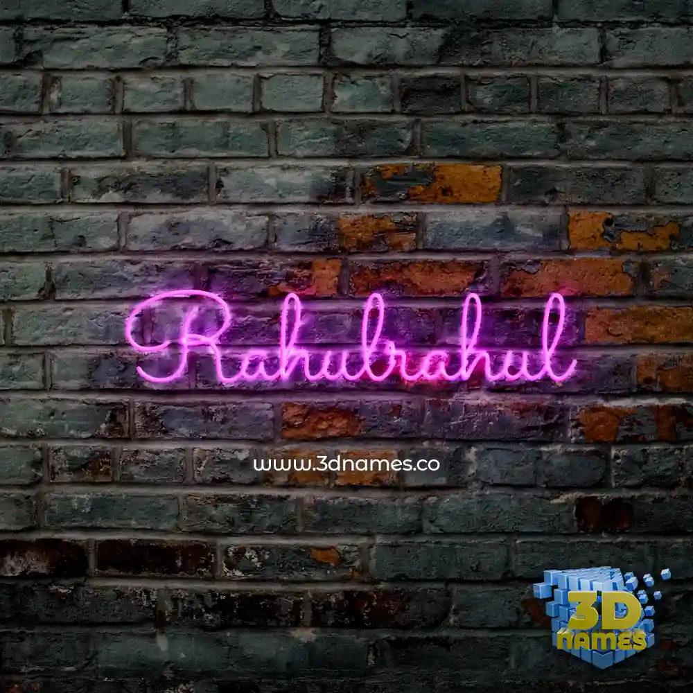 rahulrahul in Pink Neon style - 3D name wallpaper