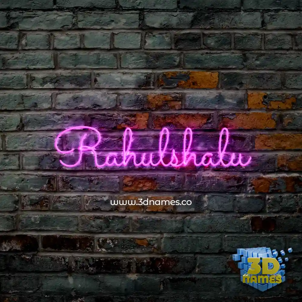 rahulshalu in Pink Neon style - 3D name wallpaper