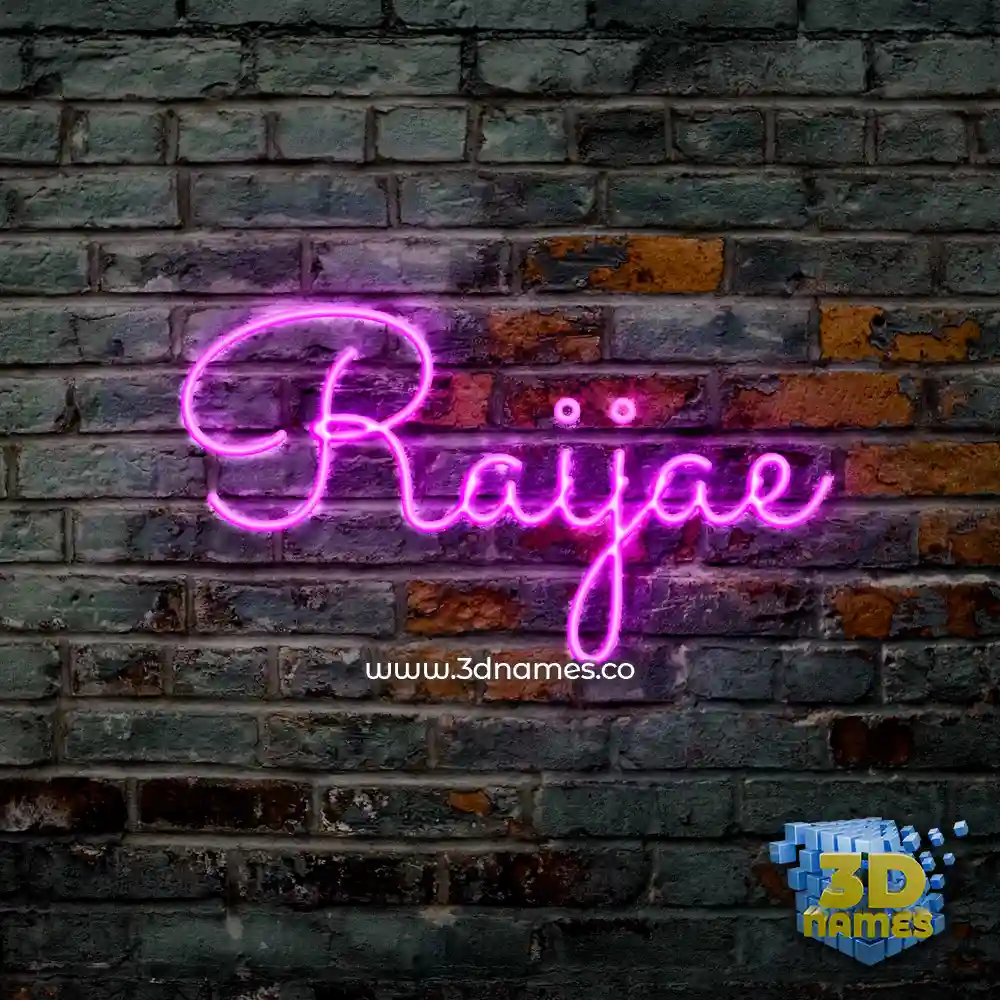 raijae in Pink Neon style - 3D name wallpaper