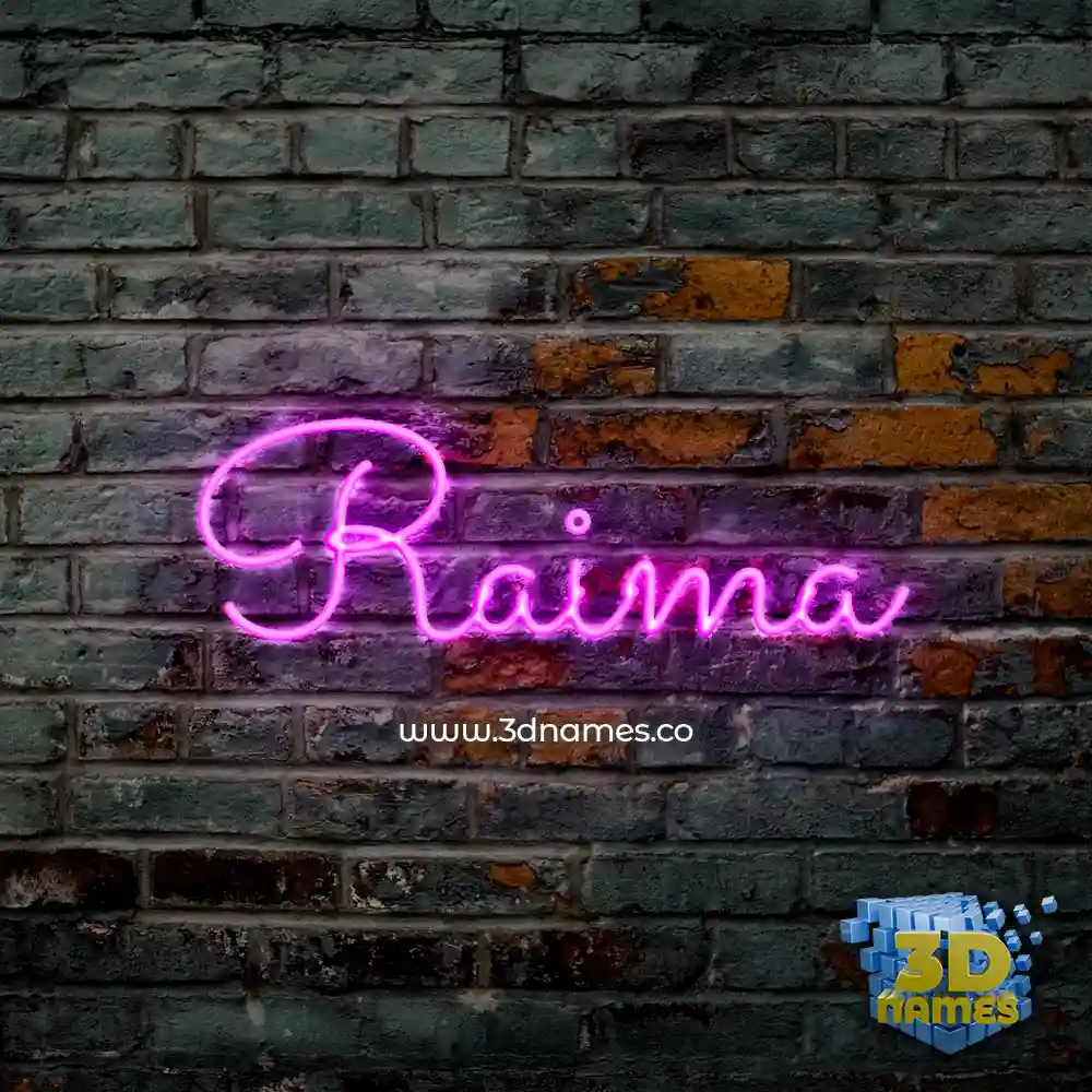 raima in Pink Neon style - 3D name wallpaper