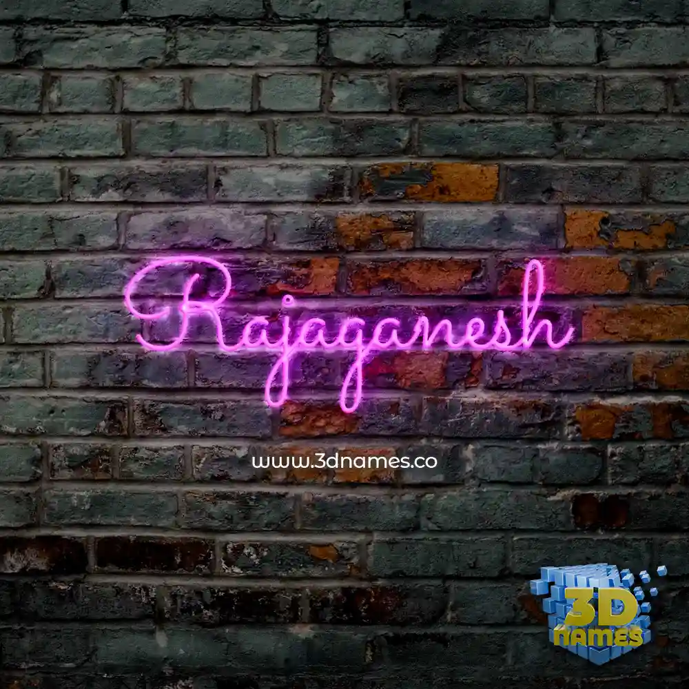 rajaganesh in Pink Neon style - 3D name wallpaper