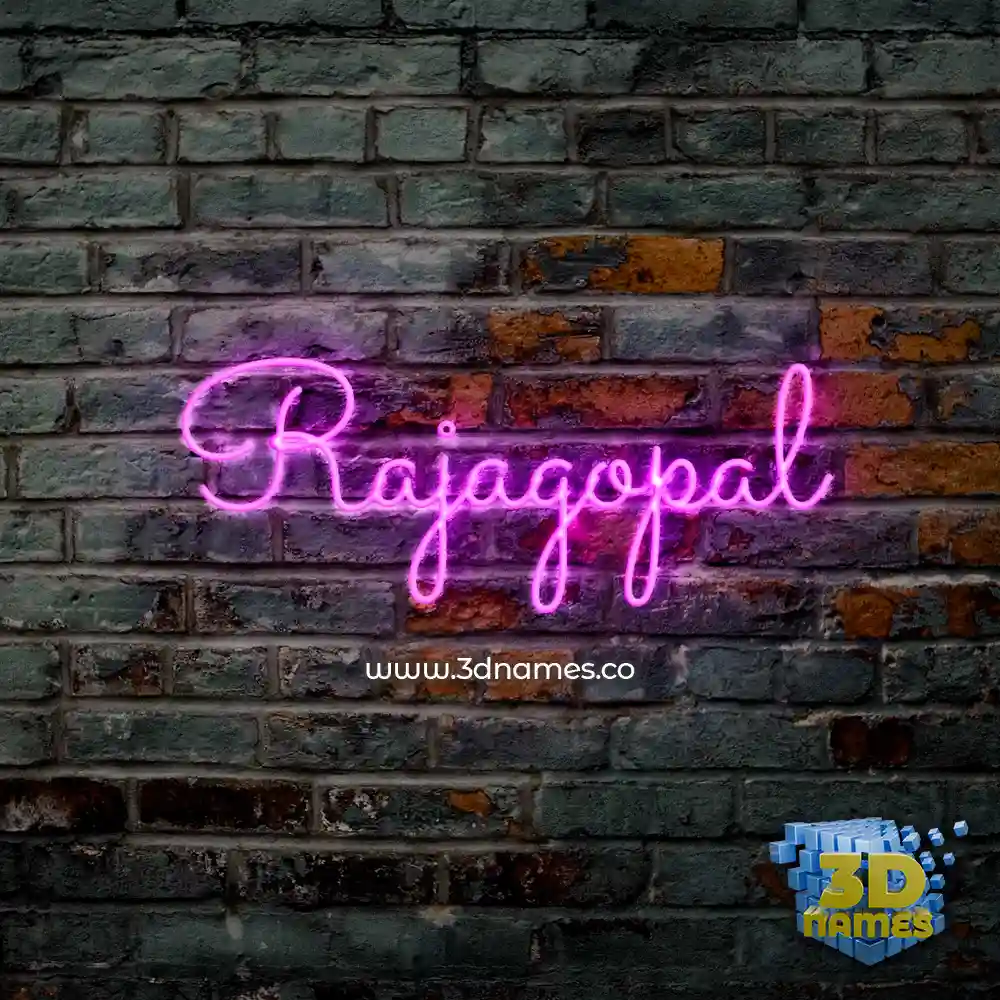 rajagopal in Pink Neon style - 3D name wallpaper