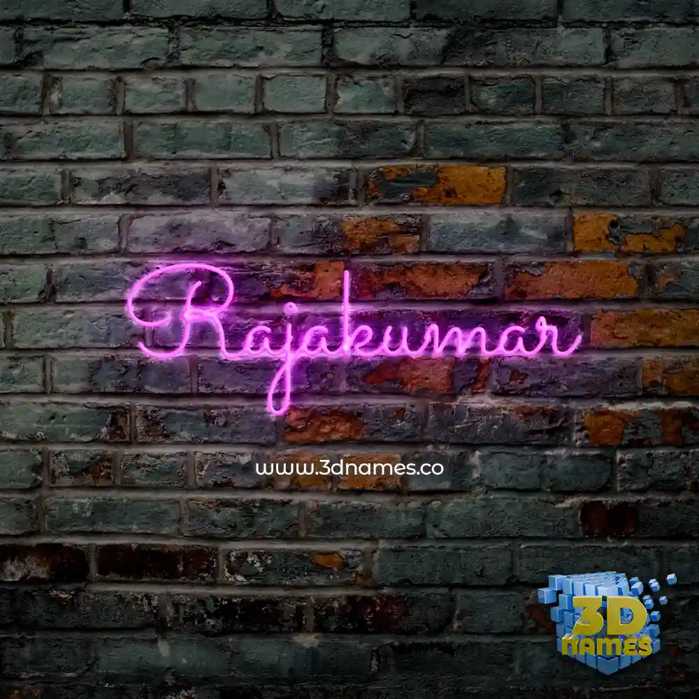 rajakumar in Pink Neon style - 3D name wallpaper