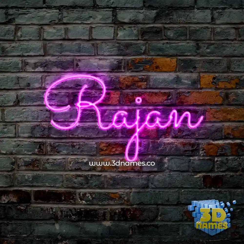 rajan in Pink Neon style - 3D name wallpaper