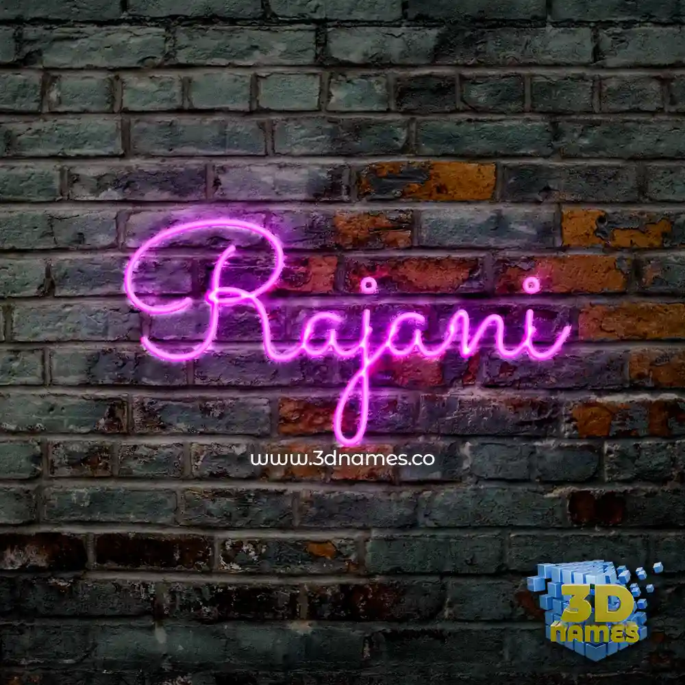 rajani in Pink Neon style - 3D name wallpaper