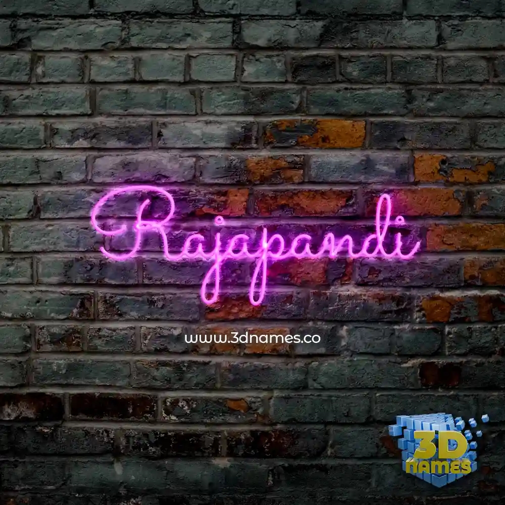rajapandi in Pink Neon style - 3D name wallpaper