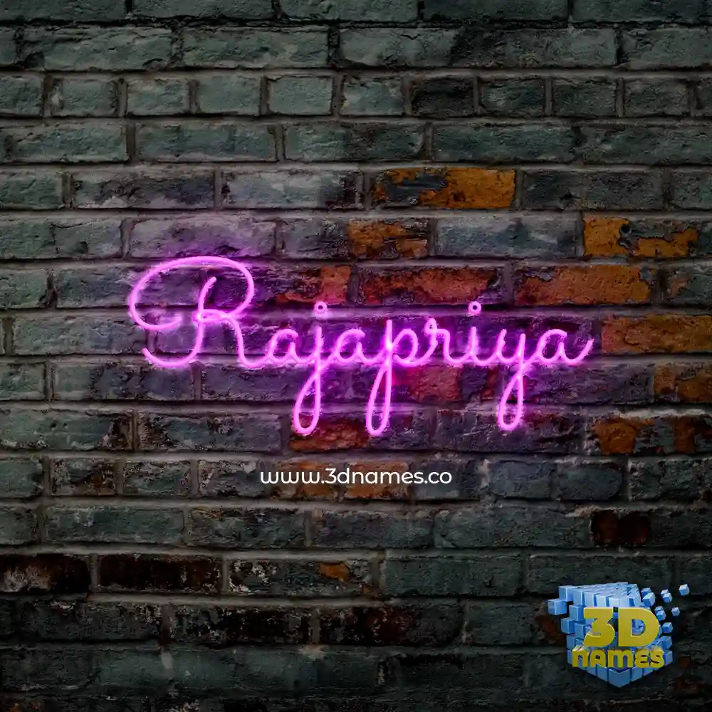 rajapriya in Pink Neon style - 3D name wallpaper