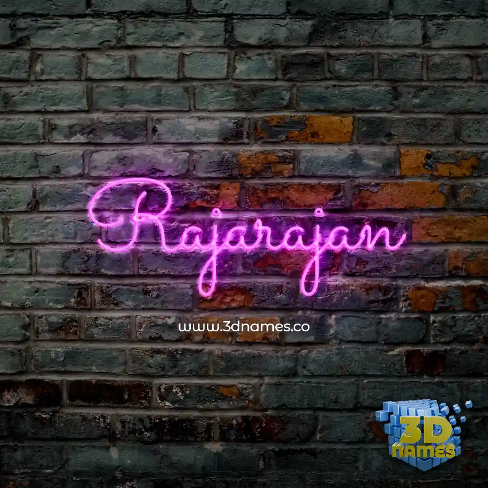 rajarajan in Pink Neon style - 3D name wallpaper