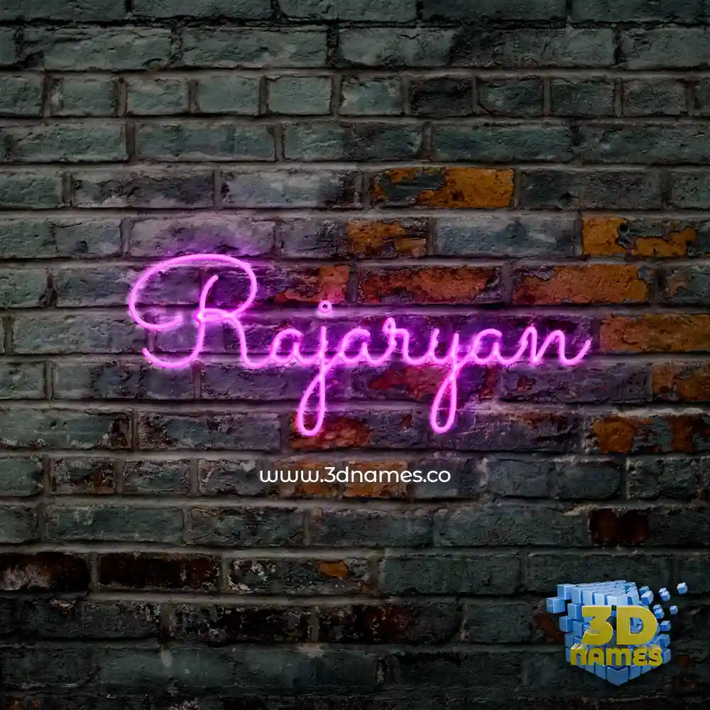 rajaryan in Pink Neon style - 3D name wallpaper
