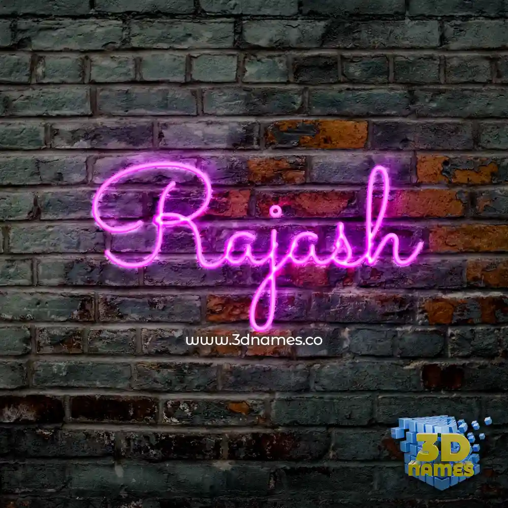 rajash in Pink Neon style - 3D name wallpaper