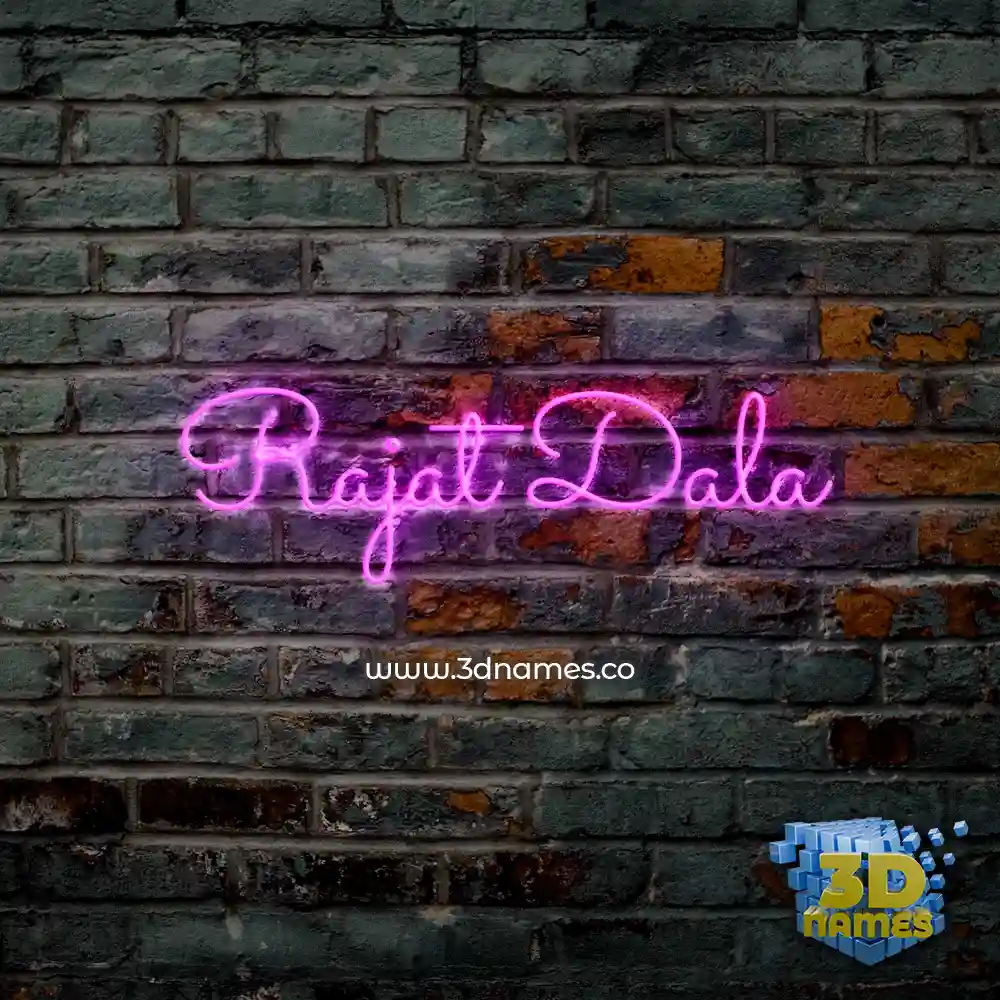 rajat dala in Pink Neon style - 3D name wallpaper