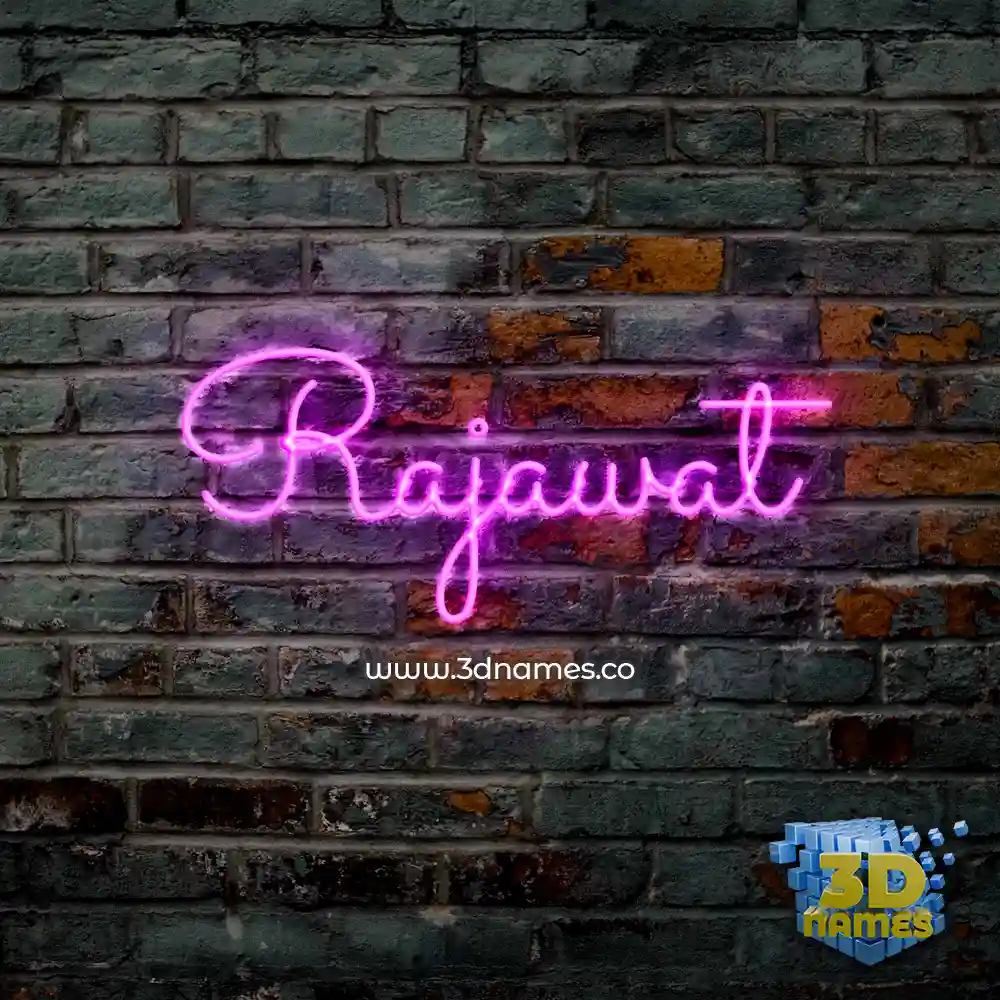 rajawat in Pink Neon style - 3D name wallpaper