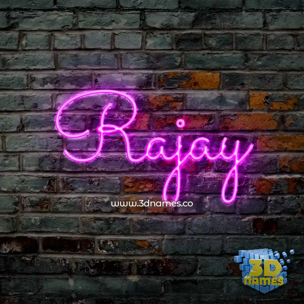 rajay in Pink Neon style - 3D name wallpaper