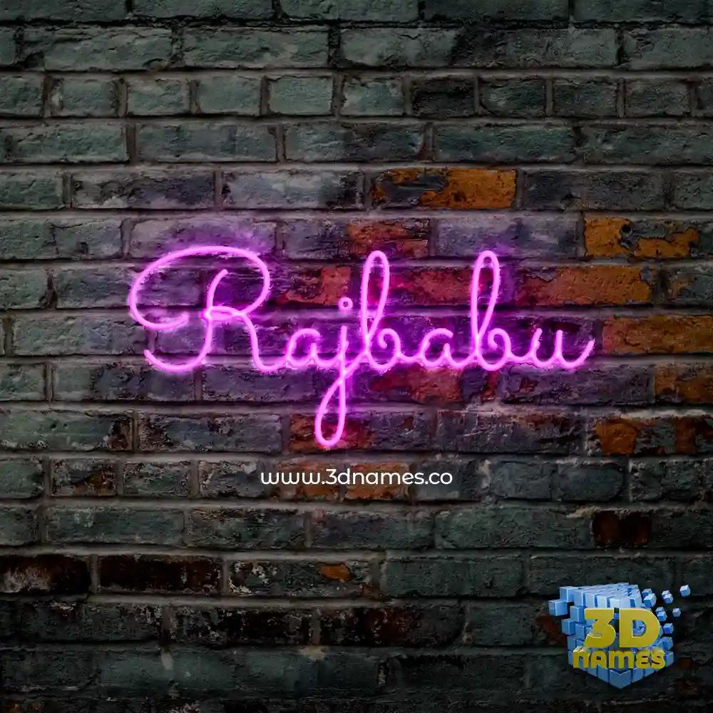 rajbabu in Pink Neon style - 3D name wallpaper