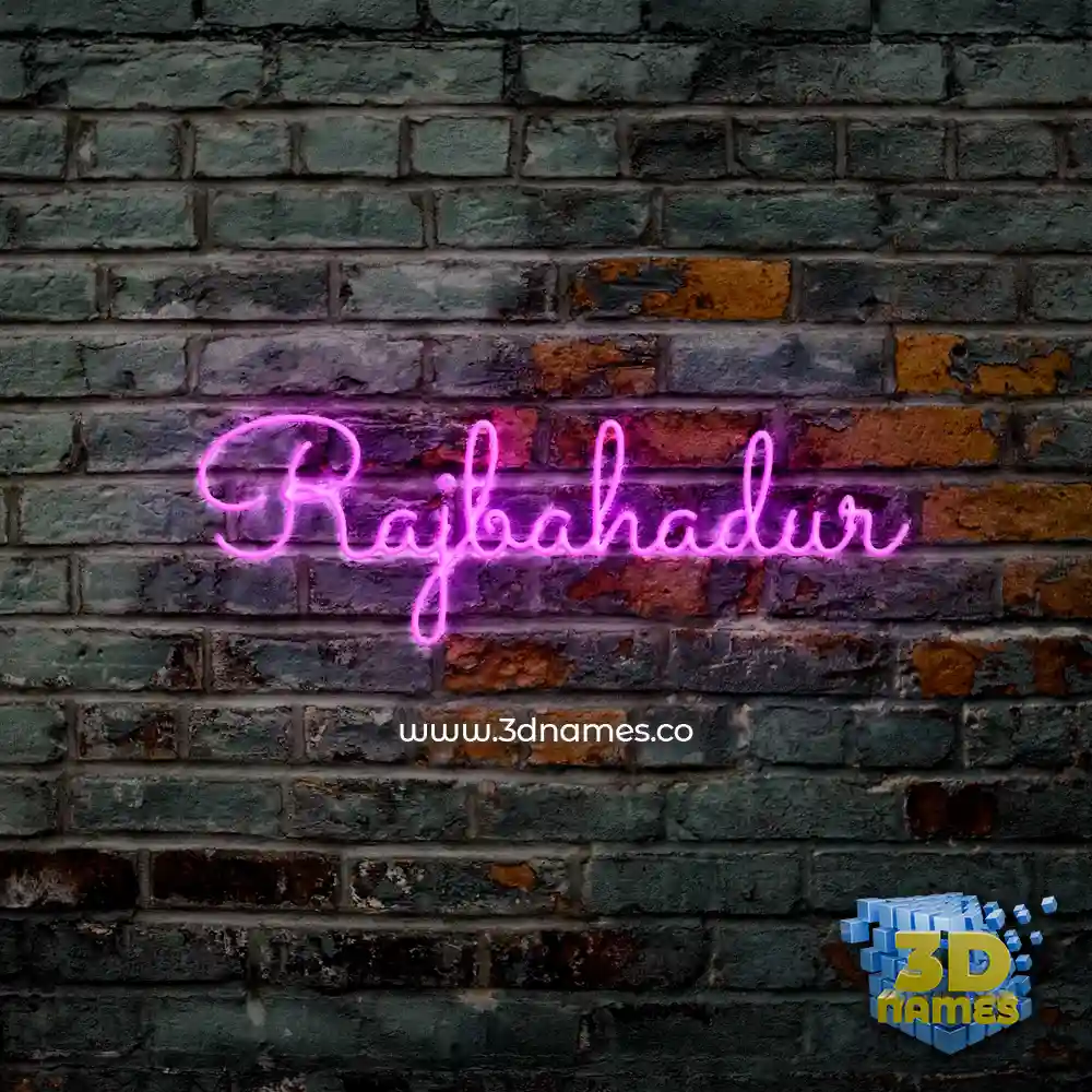 rajbahadur in Pink Neon style - 3D name wallpaper