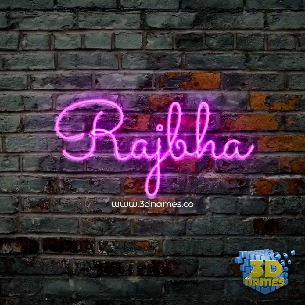 rajbha in Pink Neon style - 3D name wallpaper
