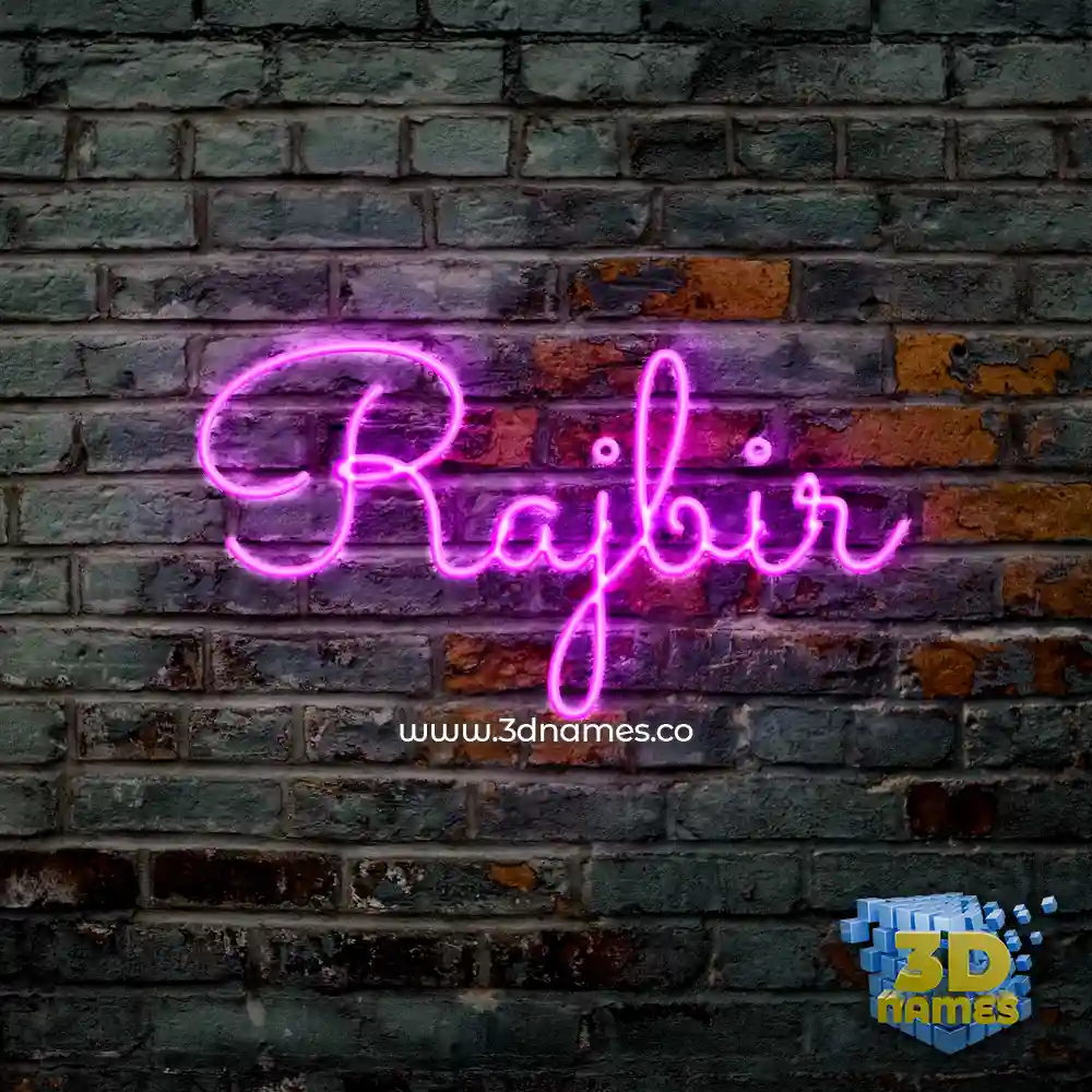 rajbir in Pink Neon style - 3D name wallpaper