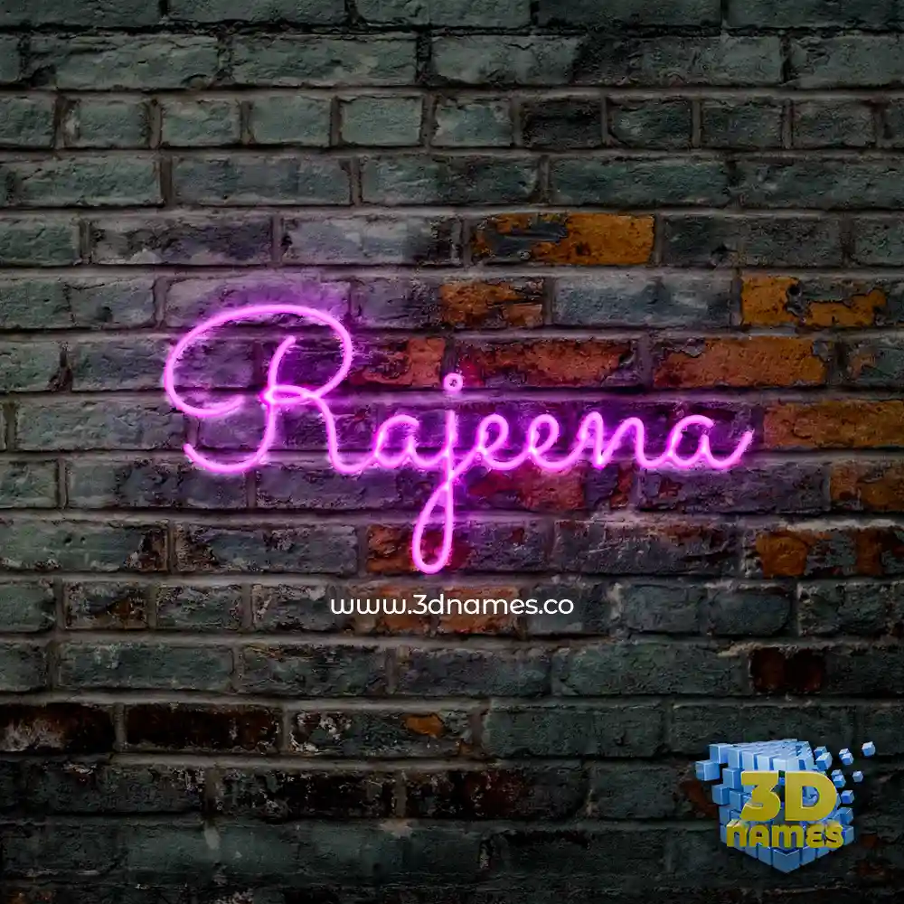 rajeena in Pink Neon style - 3D name wallpaper