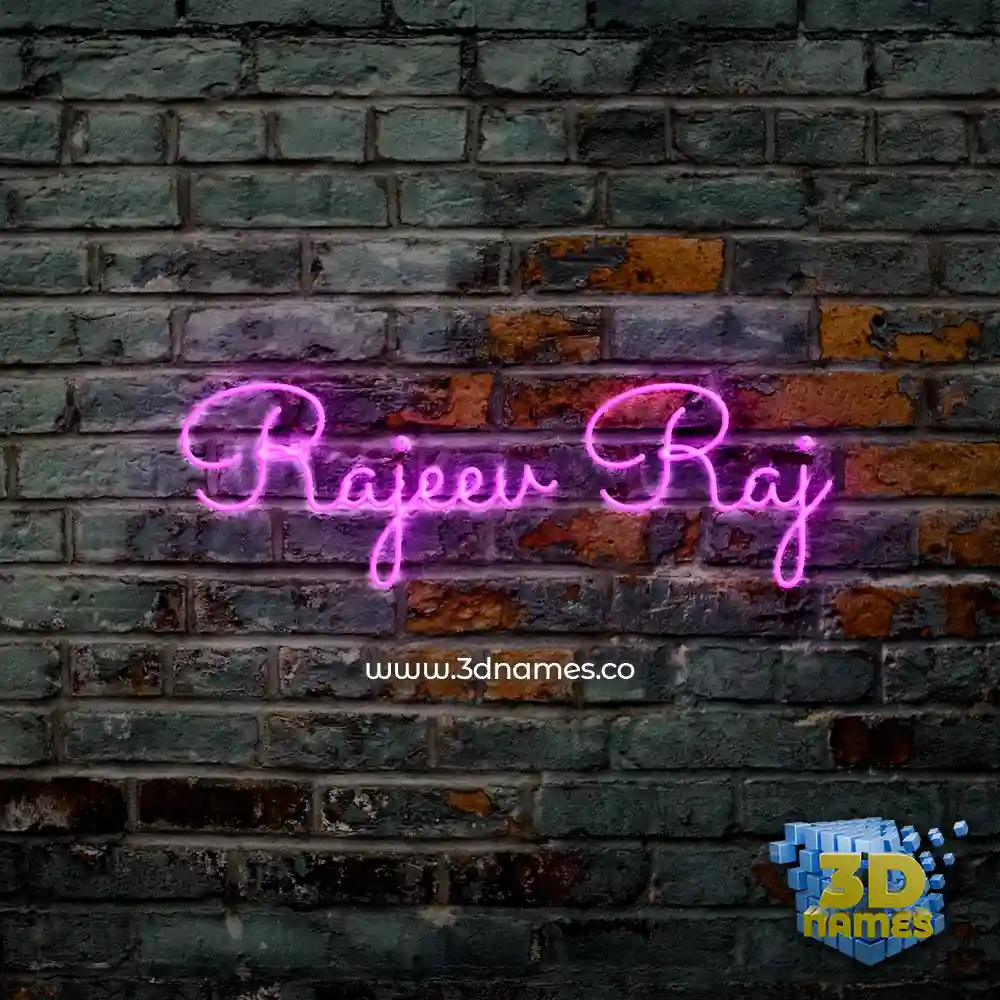 rajeev raj in Pink Neon style - 3D name wallpaper