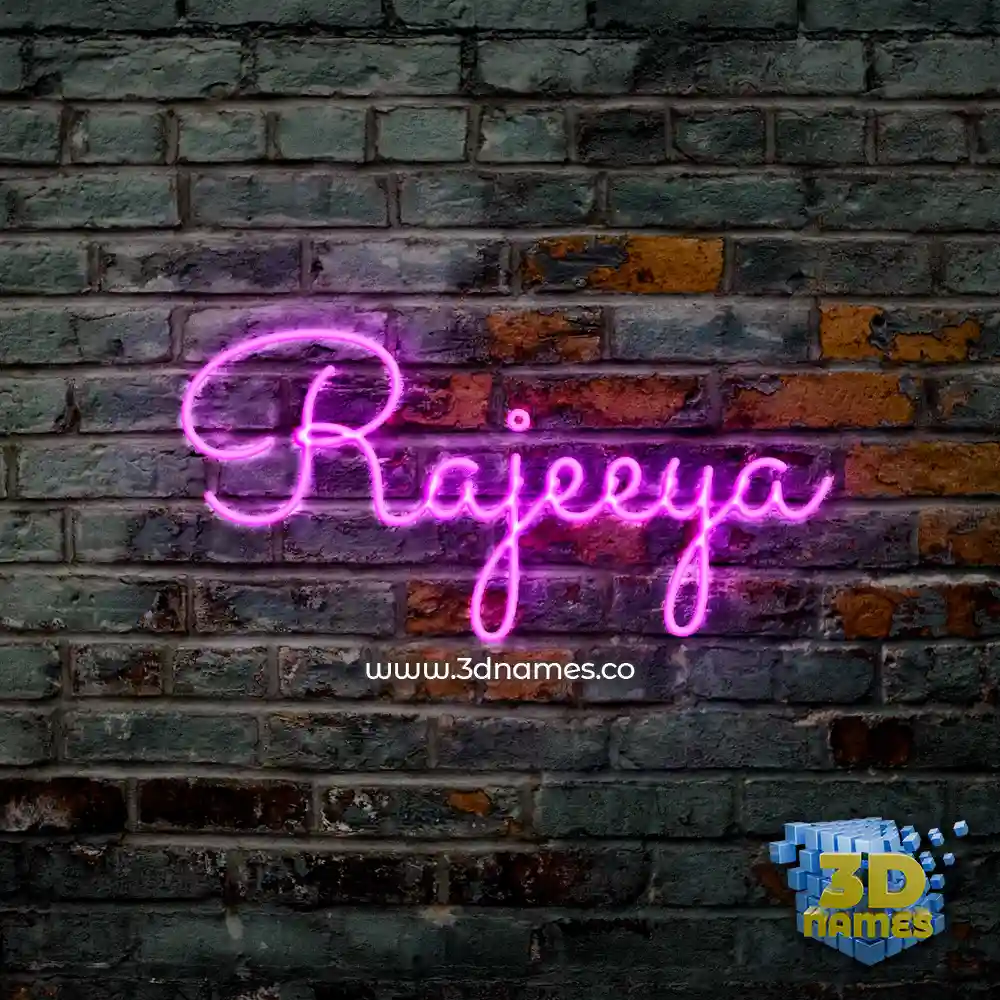 rajeeya in Pink Neon style - 3D name wallpaper
