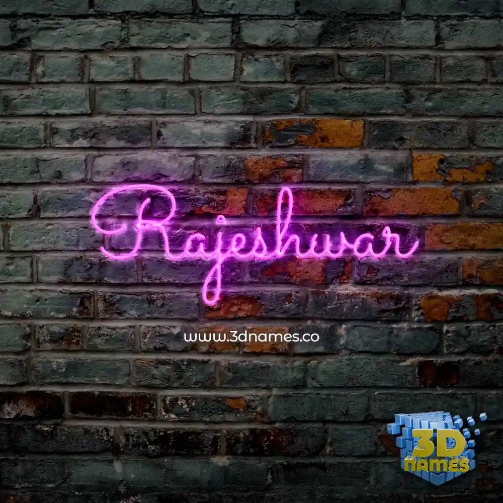 rajeshwar in Pink Neon style - 3D name wallpaper