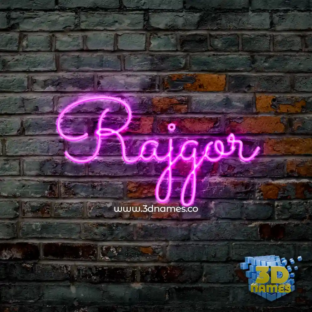 rajgor in Pink Neon style - 3D name wallpaper