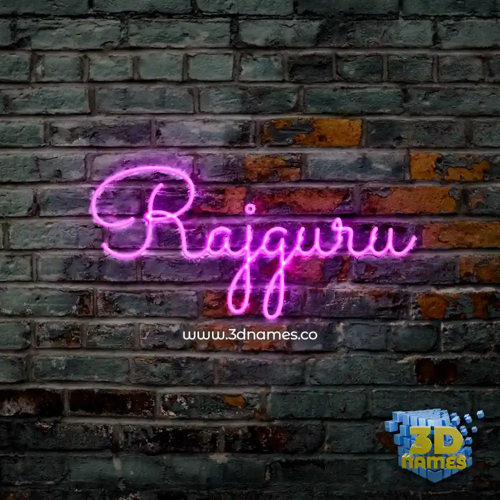 rajguru in Pink Neon style - 3D name wallpaper