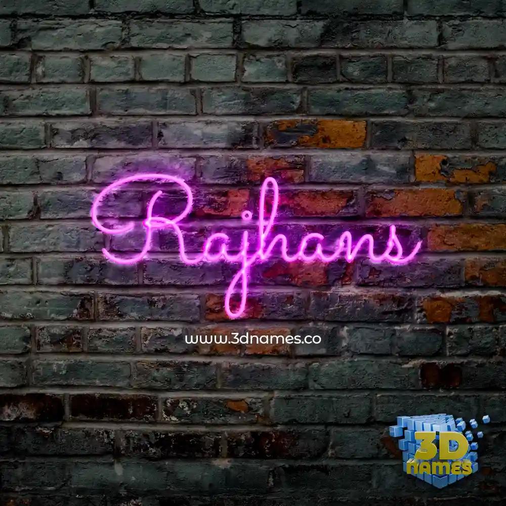 rajhans in Pink Neon style - 3D name wallpaper