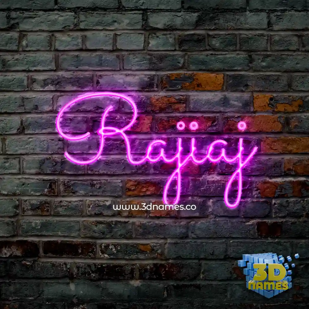 rajiaj in Pink Neon style - 3D name wallpaper
