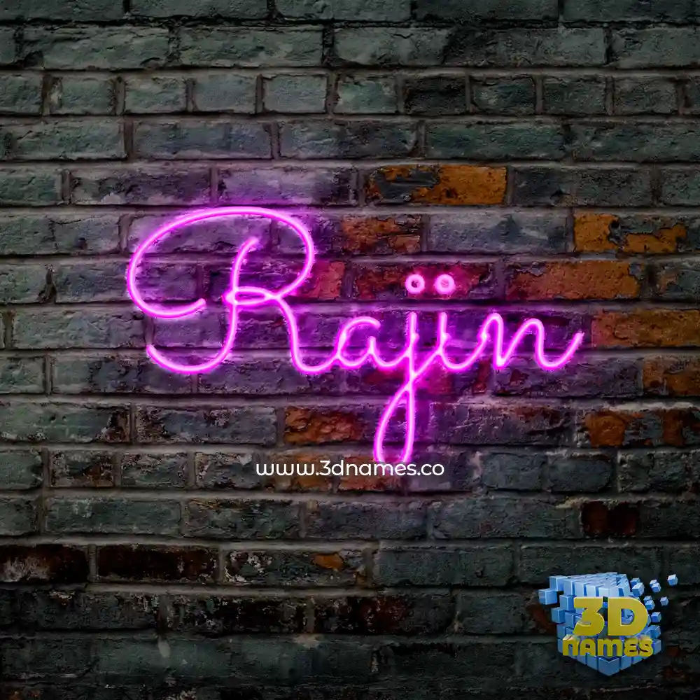 rajin in Pink Neon style - 3D name wallpaper