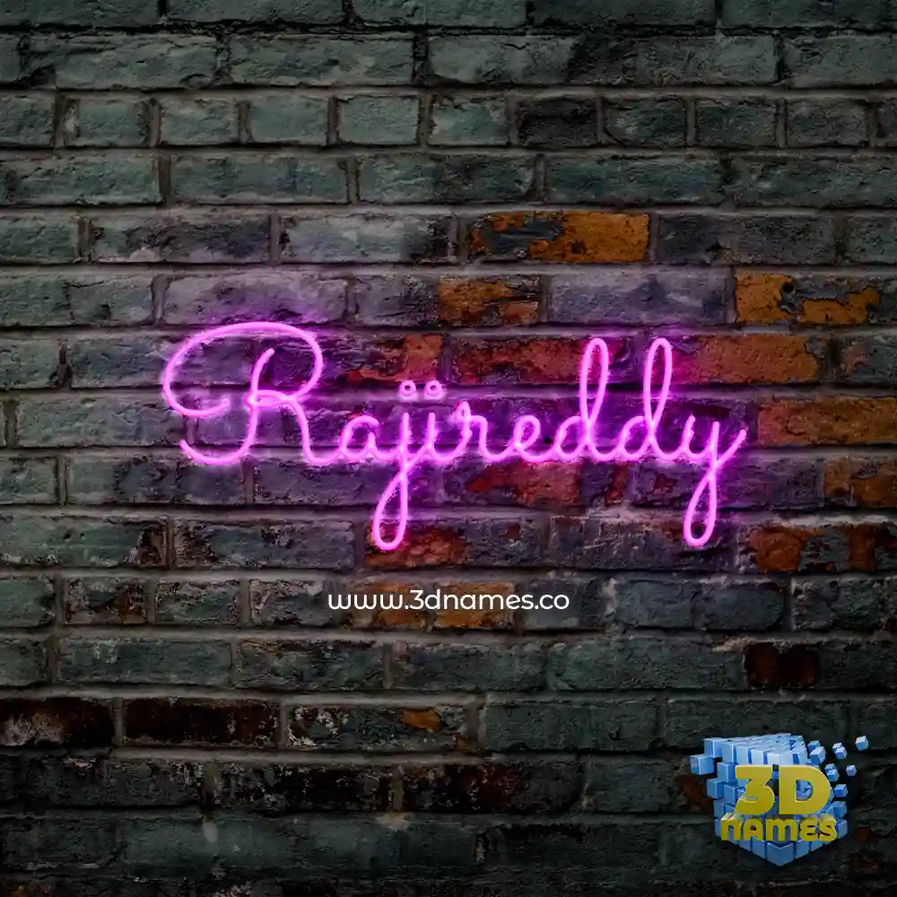 rajireddy in Pink Neon style - 3D name wallpaper