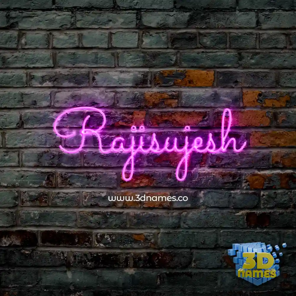 rajisujesh in Pink Neon style - 3D name wallpaper