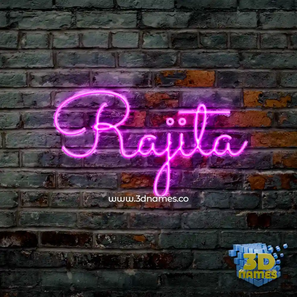 rajita in Pink Neon style - 3D name wallpaper