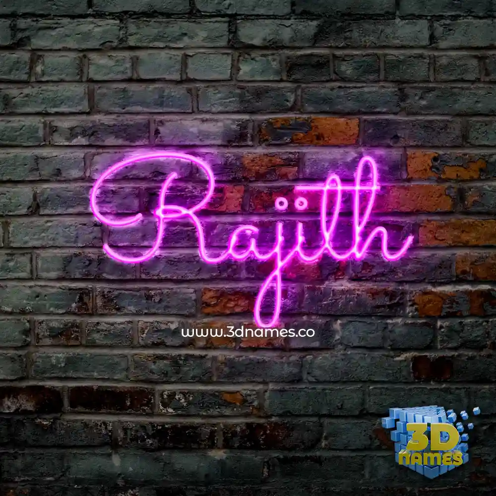rajith in Pink Neon style - 3D name wallpaper