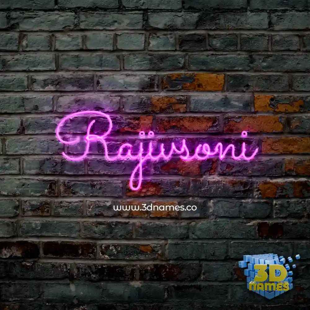 rajivsoni in Pink Neon style - 3D name wallpaper