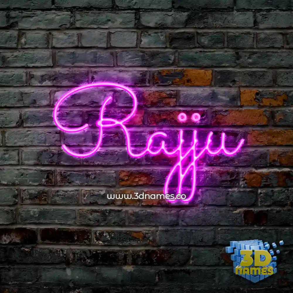 rajju in Pink Neon style - 3D name wallpaper