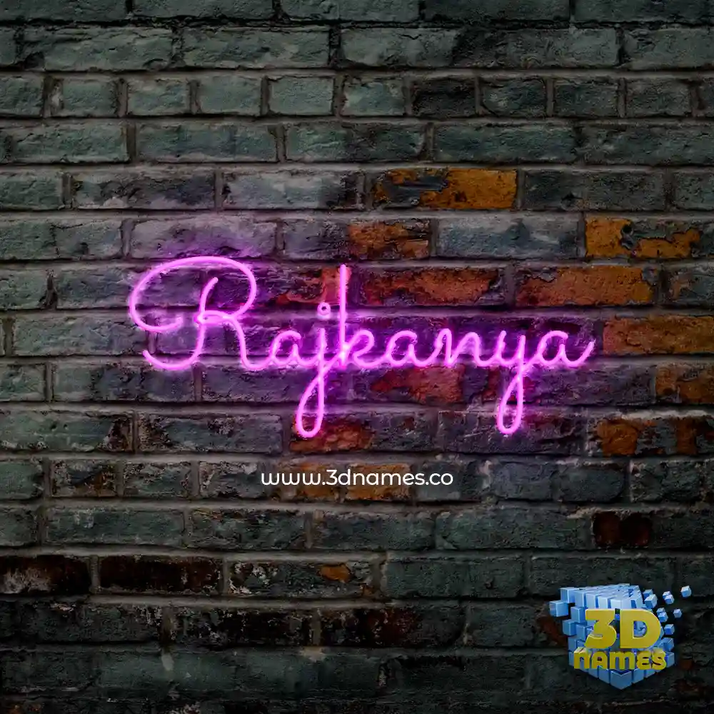 rajkanya in Pink Neon style - 3D name wallpaper