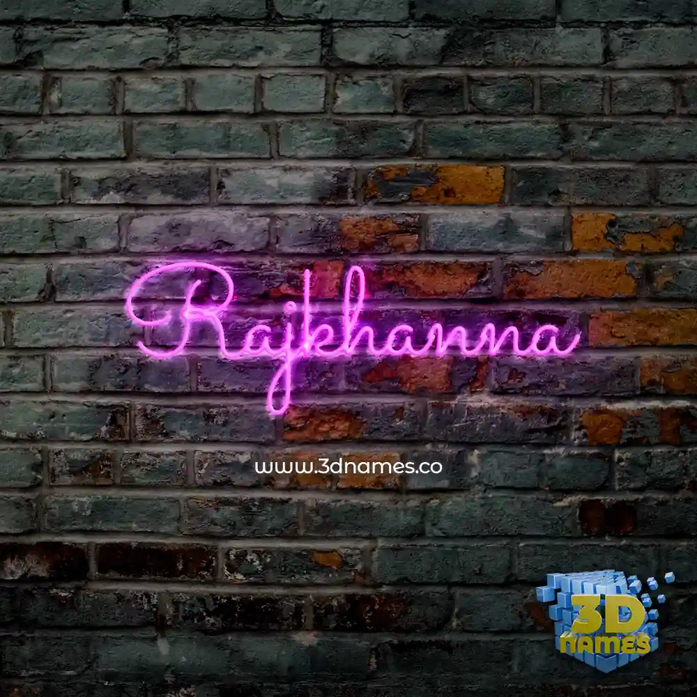 rajkhanna in Pink Neon style - 3D name wallpaper