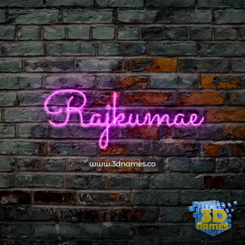 rajkumae in Pink Neon style - 3D name wallpaper
