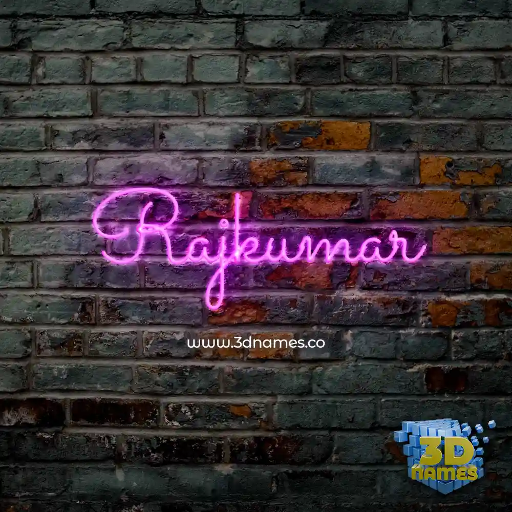 rajkumar in Pink Neon style - 3D name wallpaper