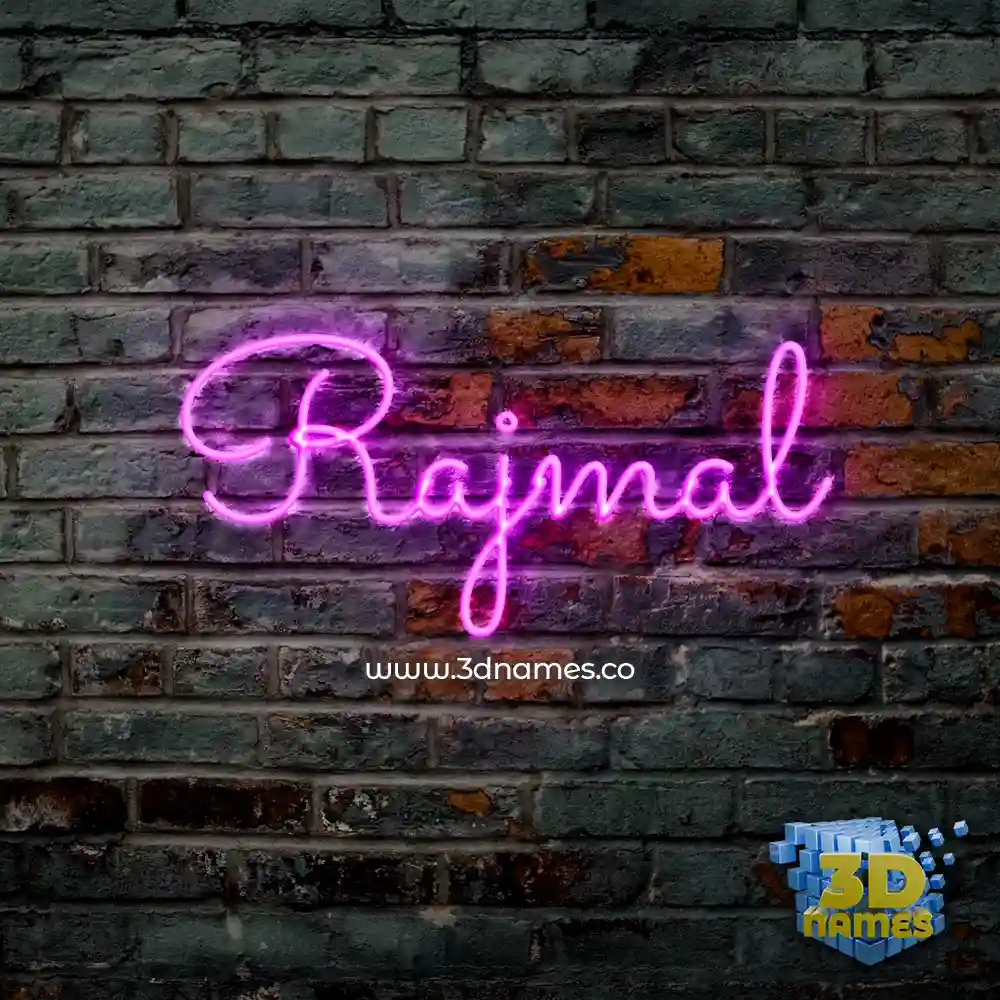 rajmal in Pink Neon style - 3D name wallpaper